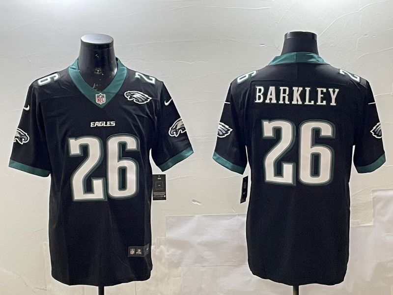 Men Philadelphia Eagles #26 Barkley Black Second generations 2025 Nike Vapor Limited NFL Jersey style 5